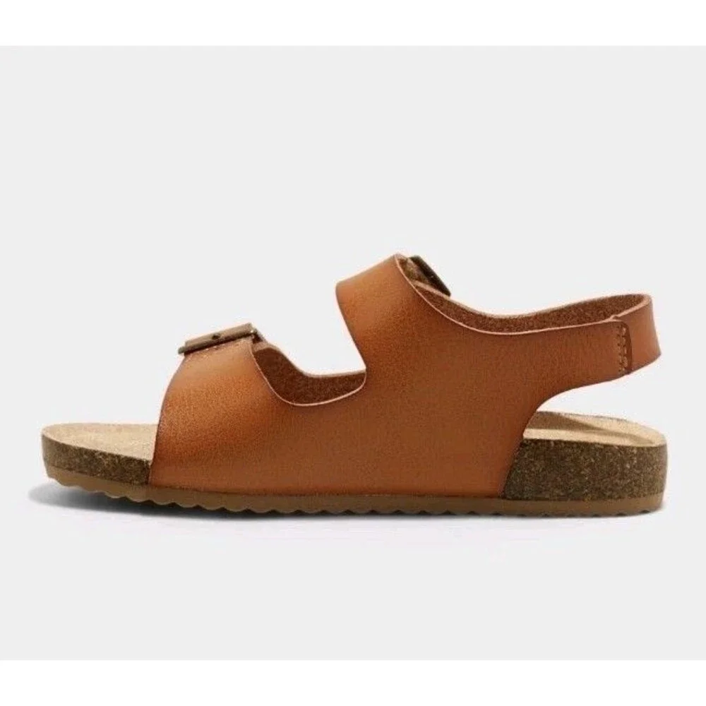 Cat & Jack Tan Double Buckle Cork-Style Sandals